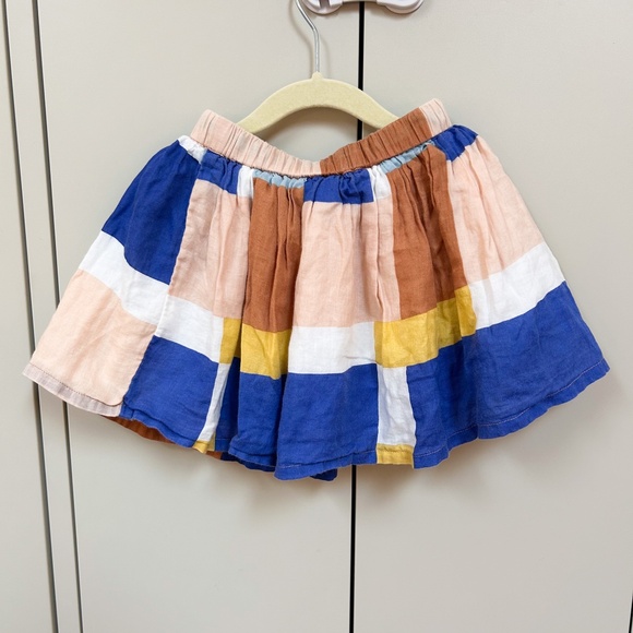 Hello Simone x Monoprix color block cute skirt sz 3-4 blue, peach, tan, yellow - Picture 2 of 7